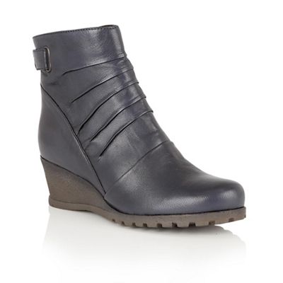 Lotus Blue leather 'Zahira' ankle boots